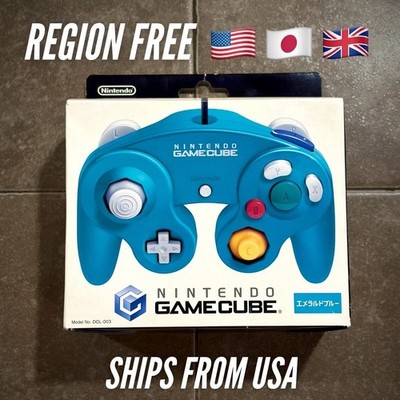Official Nintendo GameCube Controller Emerald Blue T3 Revision CIB Mint TESTED