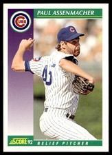1992 Score Paul Assenmacher Chicago Cubs #360