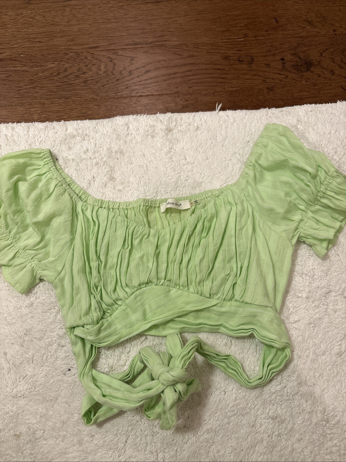 Green Wrap Top, Size S