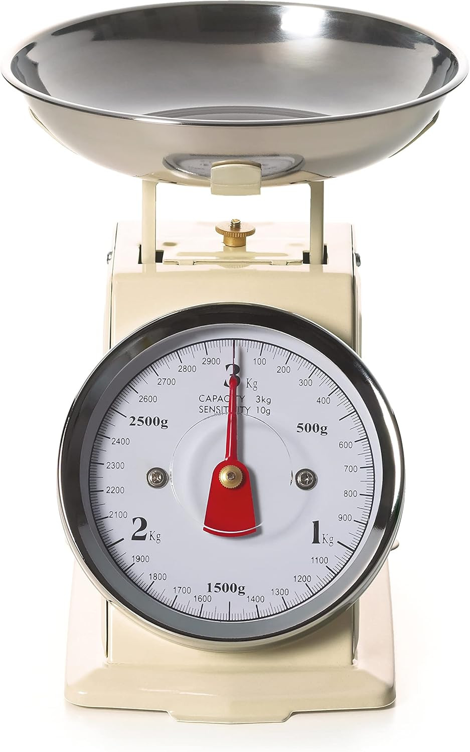 Bilancia Cucina Retrò Crema Acciaio Inox 3kg - Come una Volta