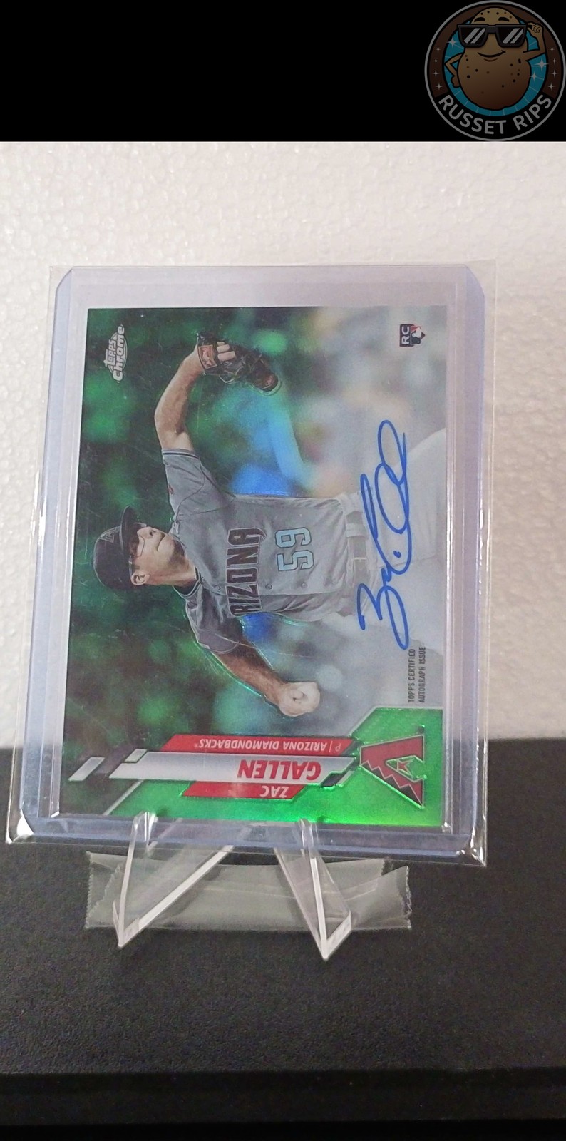 2020 Topps Chrome #RA-ZG Zac Gallen Rookie Autographs Green Refractor #/99