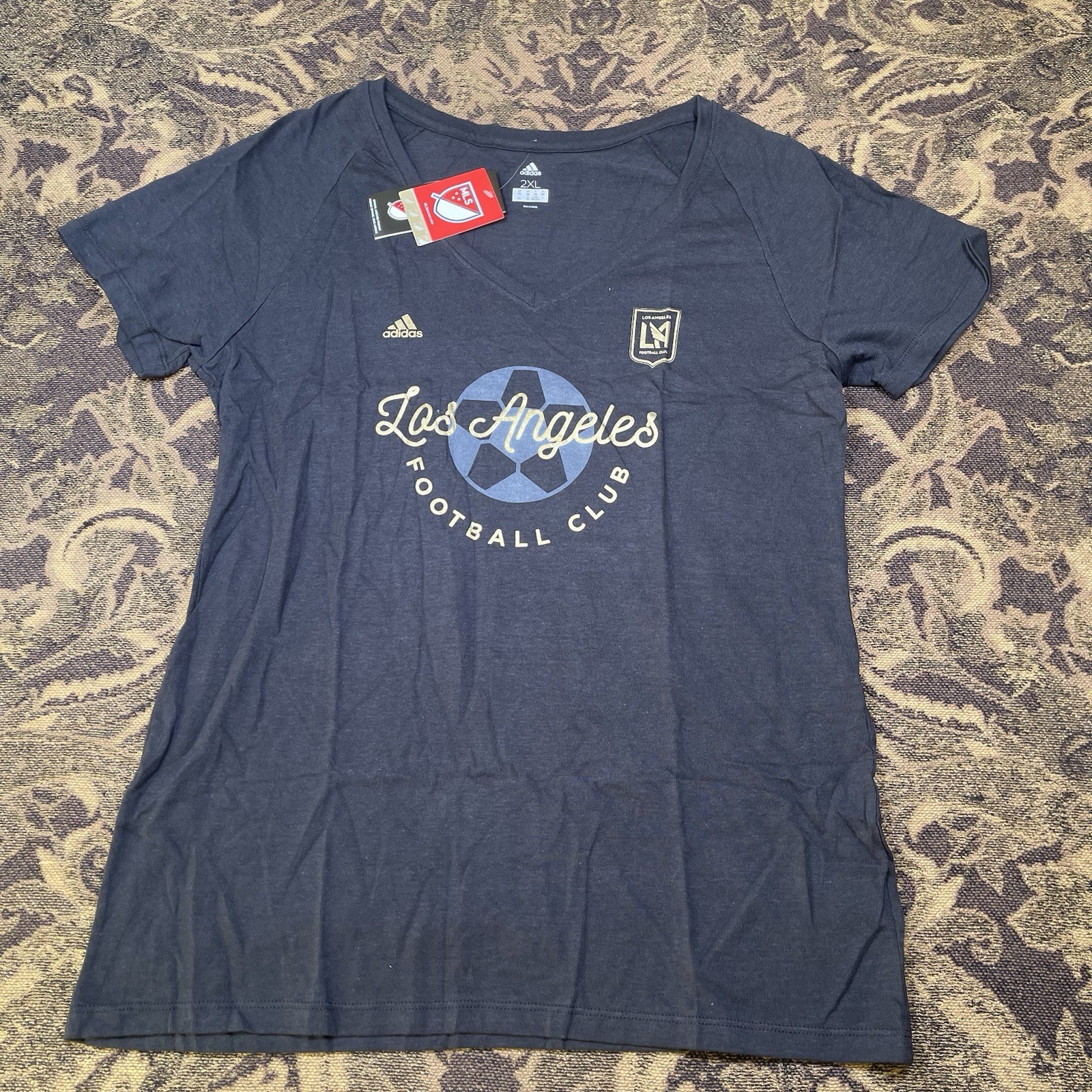 LAFC Los Angeles Football Club adidas Black T-Shirt Womens Size 2XL New