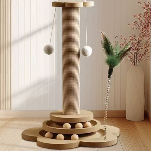 Large Cat Tree Scratching Post Pet Climbing Tower 45*24CM with column turntable