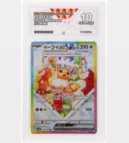 ACE 10 Eevee EX special Art Rare Japanese 224/187 Perfect Sub Grade