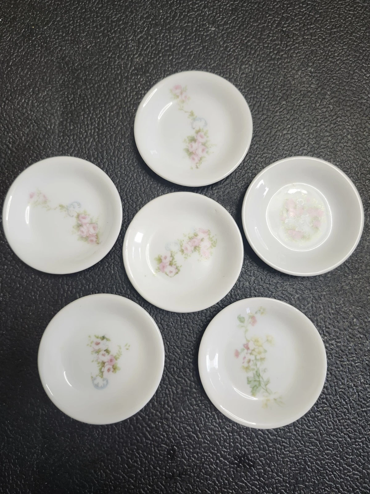 Vintage Floral Antique Butter Pat LOT Of 6.