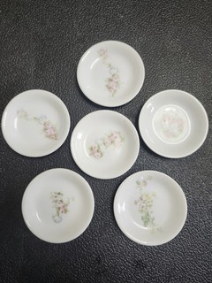 Vintage Floral Antique Butter Pat LOT Of 6.