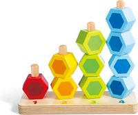 ZäHl- Und Steckspiel, Holz Lernspielzeug, Motorikspielzeug, Zahlen & Farben Lern