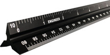 12 Inch Triangular Engineer Scale Ruler Anodized Solid Aluminum Drafting