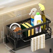 Kitchen Sink Caddy Basket Drain Rack Sponge Dishcloth Holder Storage Organizer