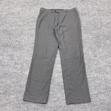 J.Ferrar Dress Pants Men 32x30 Grey Slim Fit Flat Front Trousers Business Formal