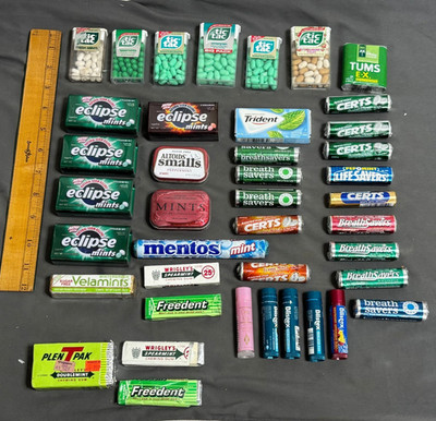 Lot 2015-ish CANDY GUM Tic Tac ECLIPSE Freedent Velamints CERTS Blistex MENTOS