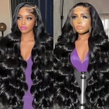 30 Inch 13x6 Lace Front Wigs Human Hair Pre Plucked 200 Density Body Wave HD Tr