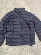 Eddie Bauer Women's EB650 Down Puffer Jacket Black Full Zip Lightweight Size L