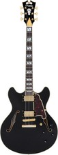 D'Angelico Excel DC Semi-hollowbody Electric Guitar - Solid Black