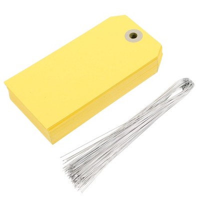 100 Pcs Parts Tags with Wire Tie Shipping Metal Inventory