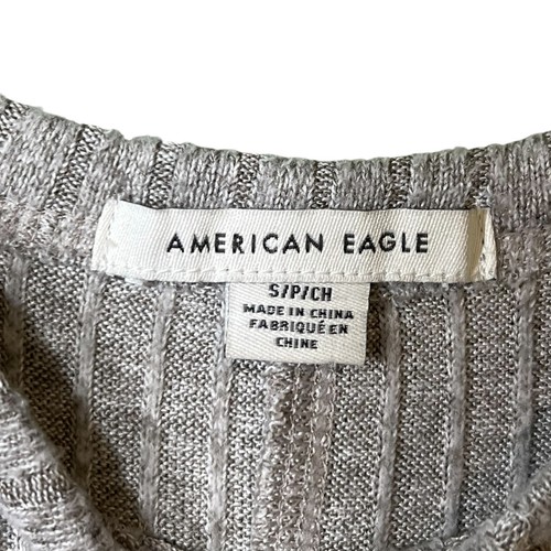 American Eagle Dress Womens Small Ribbed Long Sleeve Tiered Knit Mini Casual - Picture 5 of 12