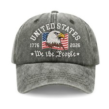Vintage Washed United States 1776–2026 Baseball Cap – We The People Patriotic...
