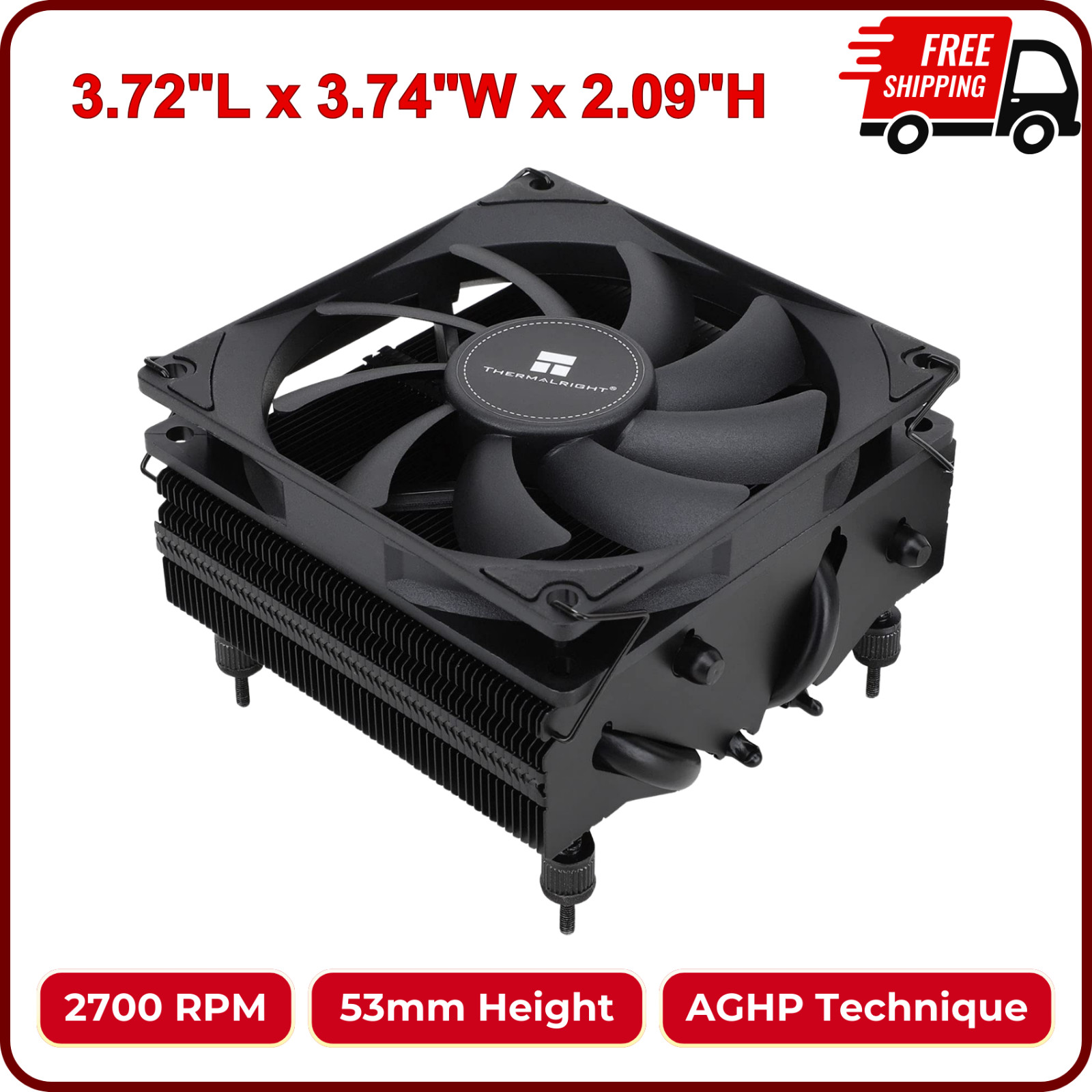 Thermalright AXP90-X53 Black Low Profile CPU Air Cooler 53mm Height w/ TL-9015B