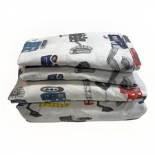 Pottery barn kids Jax Construction Trucks Sheet Set Sz Full 4 Pc Set