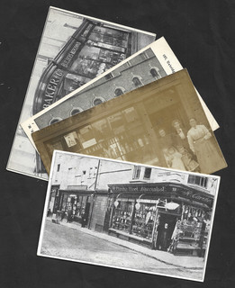 4 X 1905 1912 SHOPFRONT POSTCARDS DEVON LONDON & UNIDENTIFIED