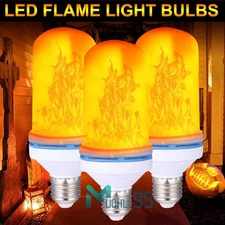 Led Flame Effect Light Bulb 4 Modes Flame Lights Bulbs 3 Pack E27 Base Fire - US