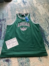 NWT Adidas Originals Basketball Jersey Tank Top Collegiate Green Boys Sz XL