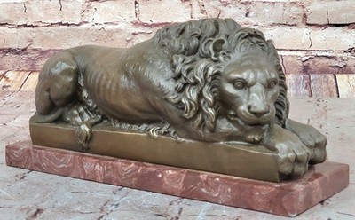 Vintage Signed European Finery Bronze Lion King of the Jungle Sculptural Figurin