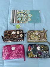 Vera Bradley Lot of 4 Womens Quilted Wallets and NWT Scarf