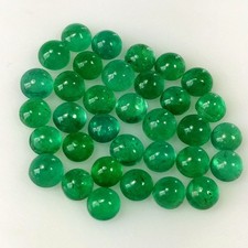 15.75ct Natural Emerald round cabochon top green good luster 4.5-5mm size lot