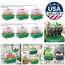 Elevated Seed Starter Kit with Grow Light & Adjustable Humidity Dome, 6 Pack