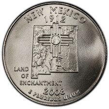2008-D Satin Finish New Mexico Statehood Quarter 25C
