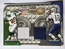 2002 Fleer Focus Franchise Rivals Game Used Curtis Martin Tom Brady 70/100!!