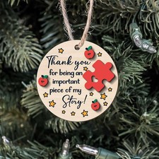 Personalized Teacher Christmas Ornament, Thank You Teacher Ornament for New Teac