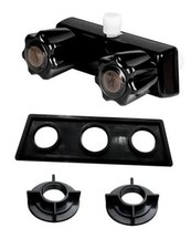 4" RV Shower Faucet, Dual-Handle Camper Faucet Mixing Valve Diverter with Black