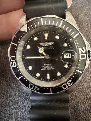 Invicta Pro Diver 200m, Automatic, Silver Stainless Steel 40mm, Black Strap