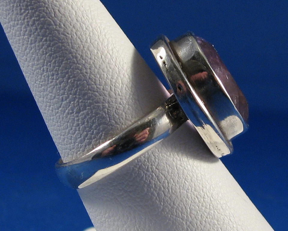 Llamativo Anillo Solitario Amatista Facetada Genuino Plata Talla 7.0 AR135B Foto 2 de 4