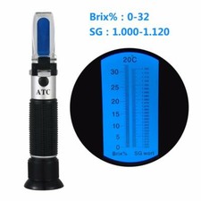 Messger&auml;t Bier Refraktometer Brix: 0-32% Brauer RSG-32ATC / Doppelskala Alkohol