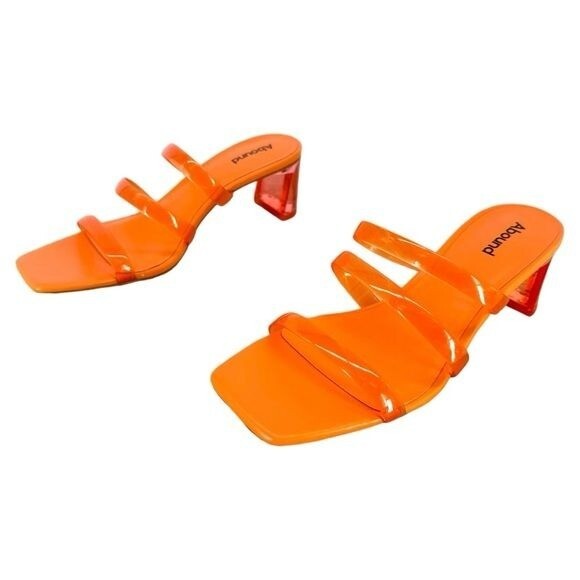 APL ABBOND Sandali Ethan 8 arancioni trasparenti slides tacco a blocco Nordstrom