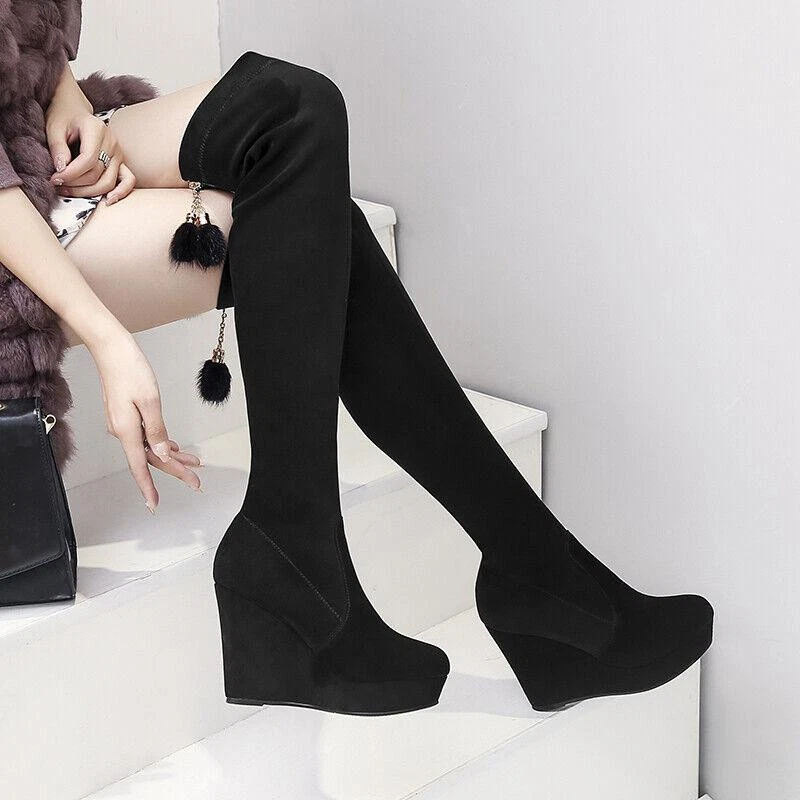 Size 13 suede thigh high boots hotsell