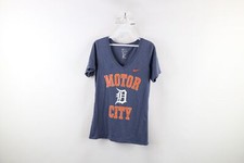 Nike Womens S Old English D Motor City Detroit Tigers Baseball V-Neck T-Shirt
