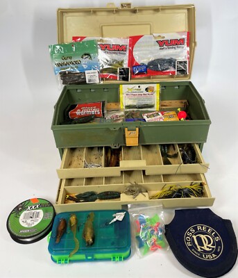 ＥＬＰCDボックスセット Vintage PLANO 707 Plastic 2 Pull Out Trays Nicks Pike Tackle Box w