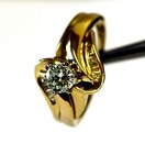 14k yellow gold .57ct SI1-2 G diamond engagement ring wedding jacket 6.4g estate — photo 9