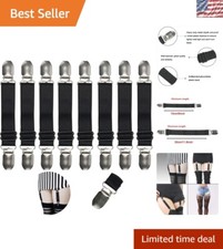 Premium Black Boot Straps - Elastic Clips for Riding Pants Jeans 8 Pcs