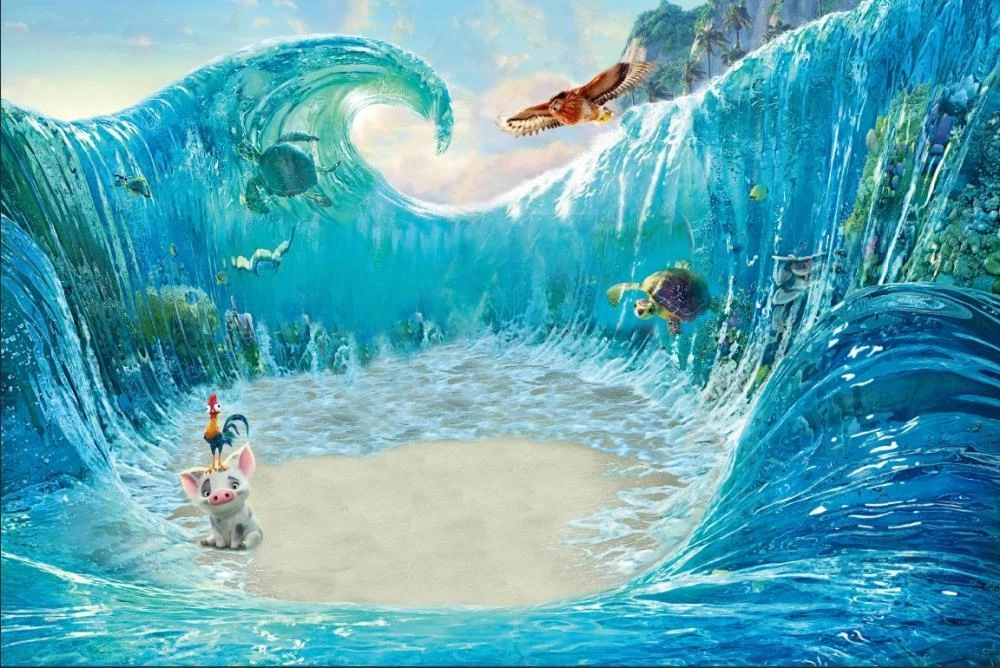 7x5FT Moana-Ocean Waialiki Maui Surging Wave Surf Surfing backdrop ...