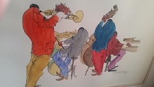 New Orleans LA Jazz Piano Leo Meiersdorff Watercolor Original Artist Proof . 