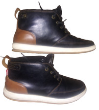 Zapatillas de vestir LEVIS Mid Top con cordones negras y marrones para hombre talla 12 zapatos 51882541