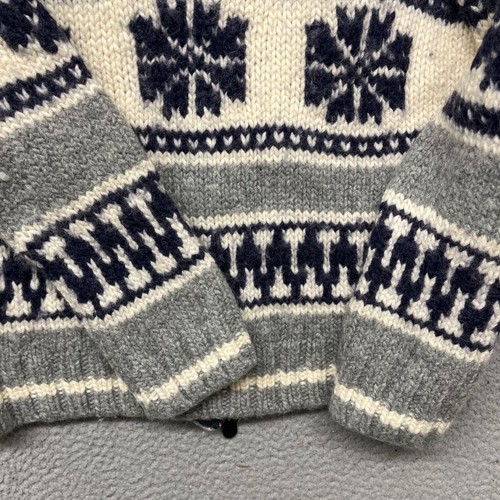 Gap Hand Knit Cowichan Sweater Mens M Fair Isle Wool Cardigan Hand Knit Ski - Picture 14 of 15