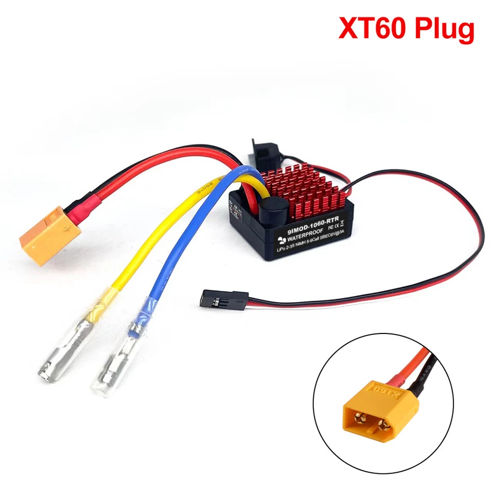 9IMOD 60A Brushed ESC Fahrregler Fahrtenregler Speed Controller für 1/10 RC Car - Bild 3 von 4