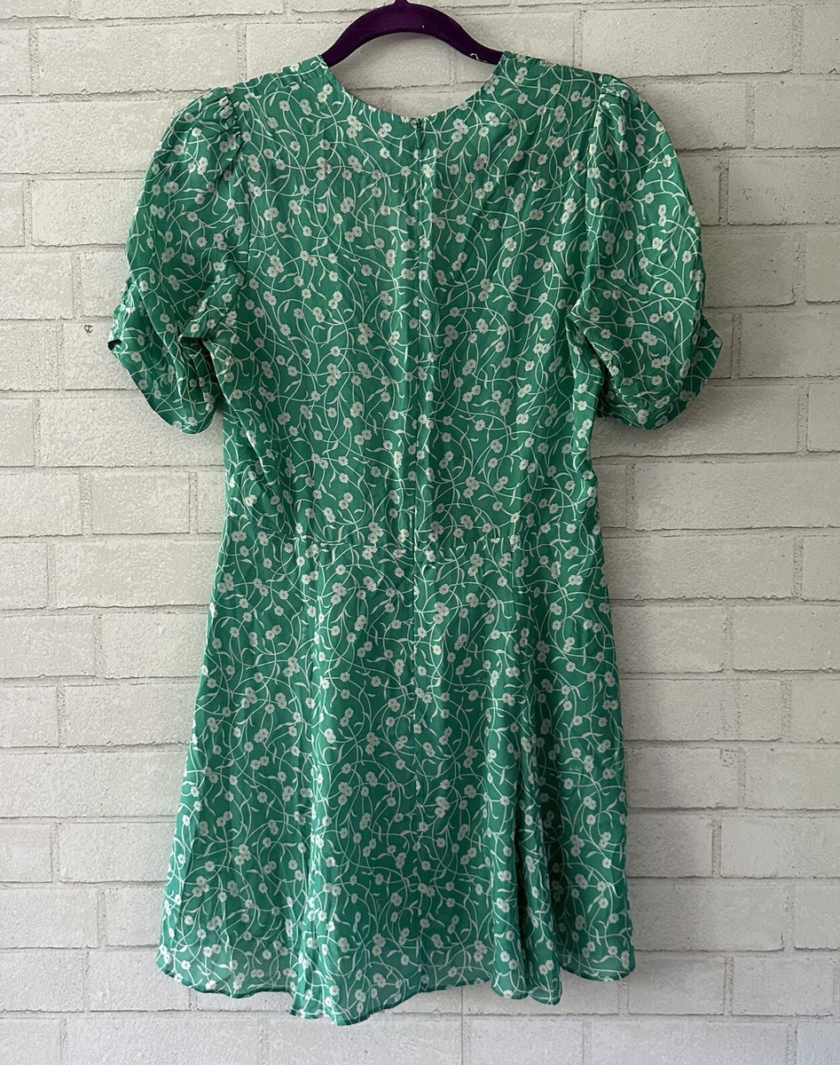 Ralisation Par Dress Silk Mini Dress Green Floral Short Sleeve Ruffled Medium | eBay Ralisation Par Dress Silk Mini Dress Green Floral Short Sleeve Ruffled Medium | eBay