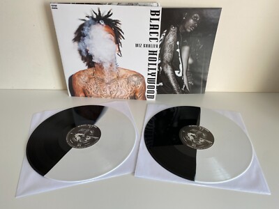 Wiz Khalifa Blacc Hollywood Vinyl LP Hip Hop Black & White Split Records Mint